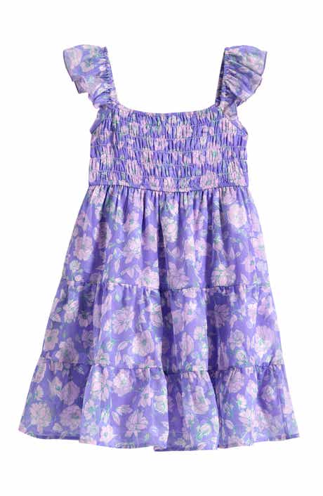 Kids' Floral Burnout Chiffon Party Dress