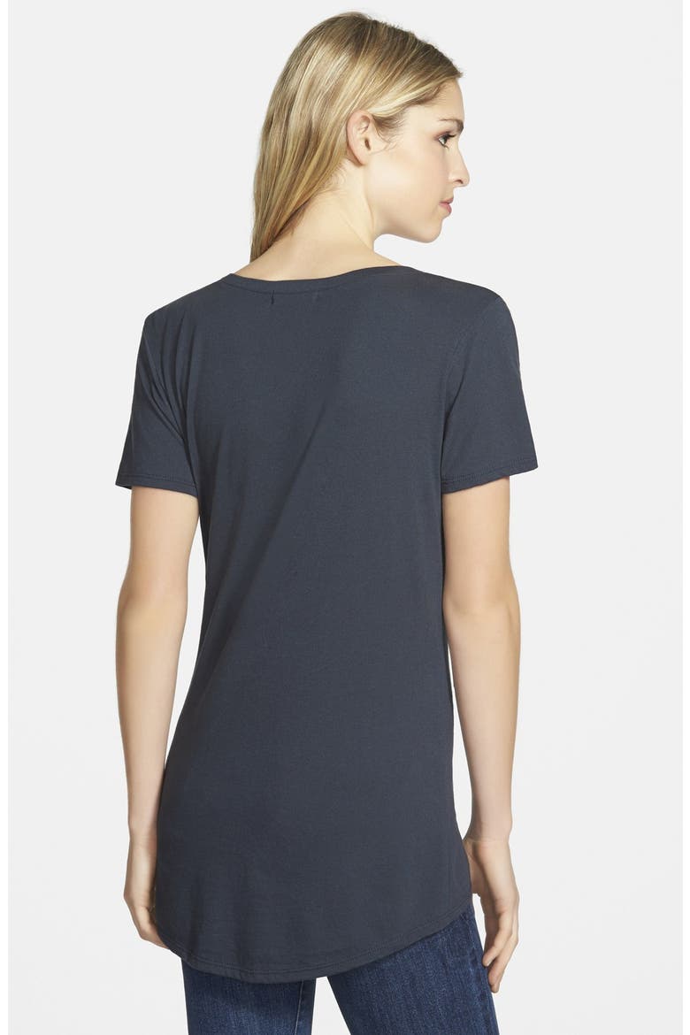 Screenprint V-Neck Tee, Alternate, color, CHARCOAL/ WHITE