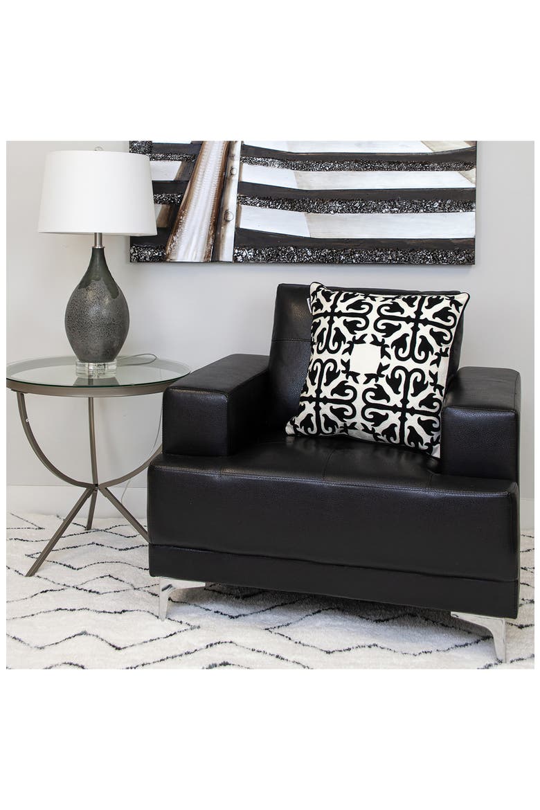 Ceti Embroidered Throw Pillow, Alternate, color, BLACK