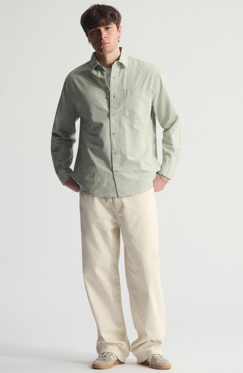 Brooklyn Industries Garment Dye Button-up Shirt In Green