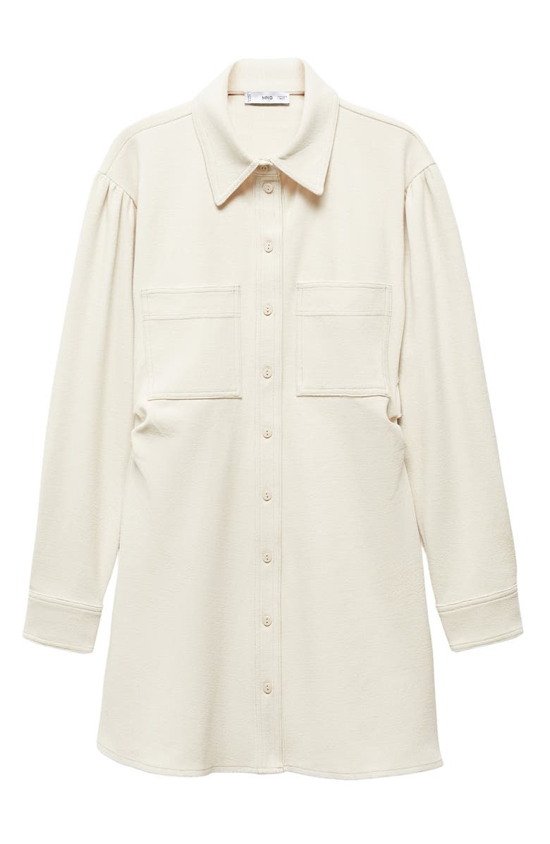 MANGO Balloon Sleeve Mini Shirtdress, Alternate, color, 