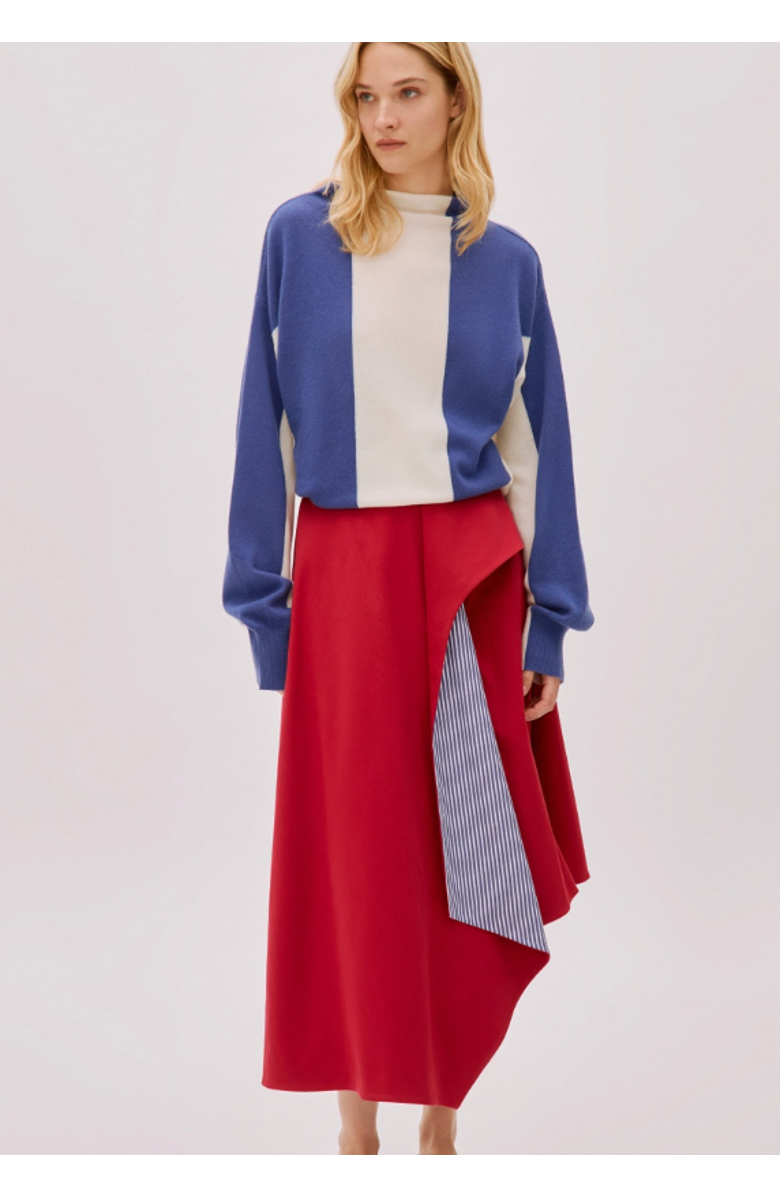 Labeca London Kayra Cotton Striped Skirt, Main, color, Red