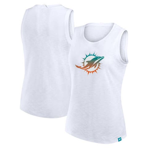 Women's Fanatics  White Miami Dolphins Slub Tank Top