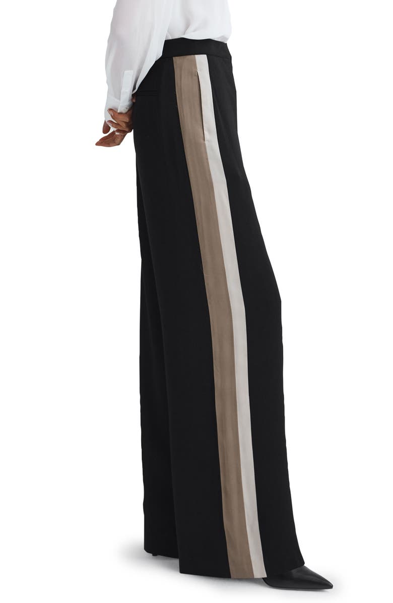 Reiss Poppie Side Stripe Wide Leg Trousers, Alternate, color, 