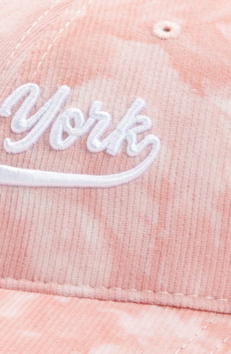 The Accessory Collective Kids' Tie Dye Cotton Corduroy Baseball Cap, Alternate, color, Pink