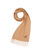 Fable England Robin Embroidered Cosy Camel Scarf
