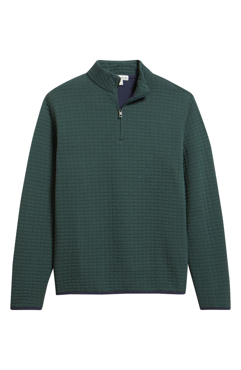 Peter Millar Quad Quilted Quarter Zip Pullover, Alternate, color, Nordic Pine