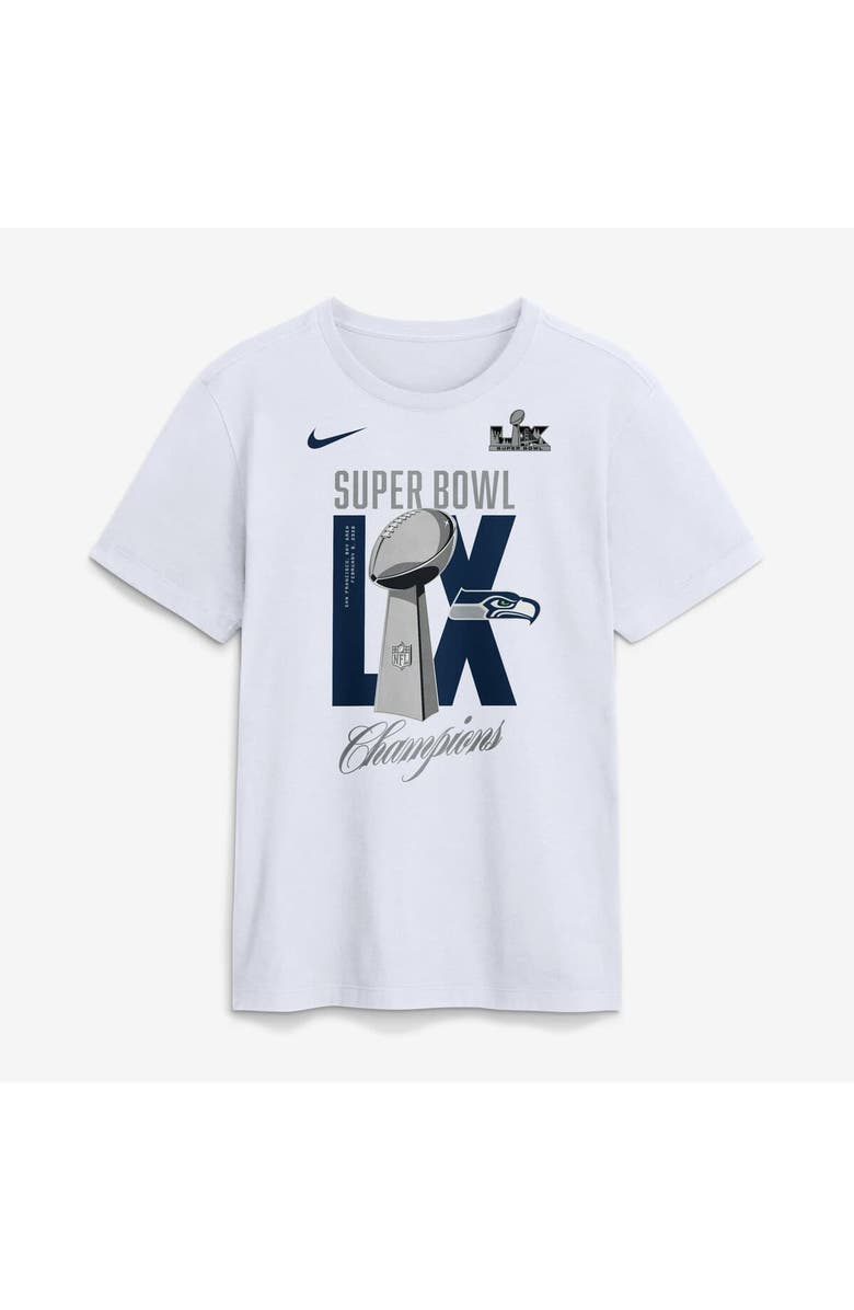 Nike Men's Nike  White Seattle Seahawks Super Bowl LX Champions Lombardi Trophy T-Shirt, Main, color, White