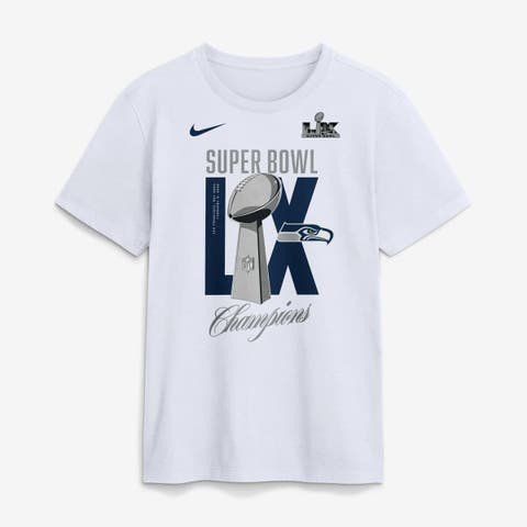 Men's Nike  White Seattle Seahawks Super Bowl LX Champions Lombardi Trophy T-Shirt