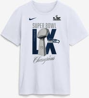 Nike Men's Nike White Seattle Seahawks Super Bowl LX Champions Lombardi Trophy T-Shirt
