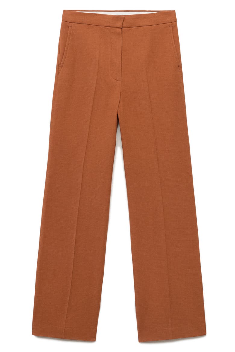 Stretch Cotton & Linen Suit Pants, Alternate, color, CARAMEL