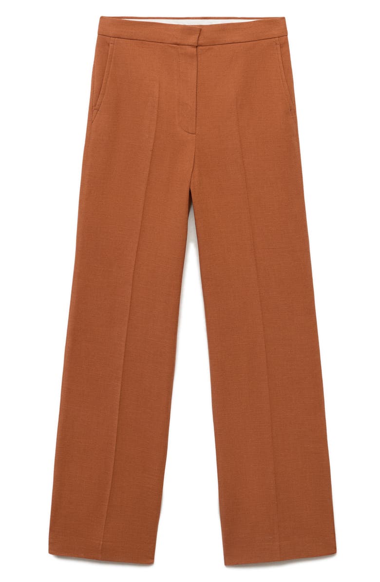 MANGO Stretch Cotton & Linen Suit Pants, Alternate, color, 