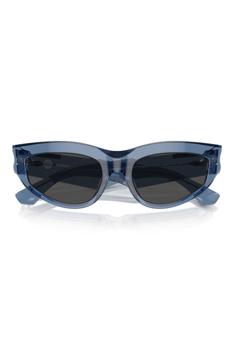 55mm Cat Eye Sunglasses, Main, color, BLUE