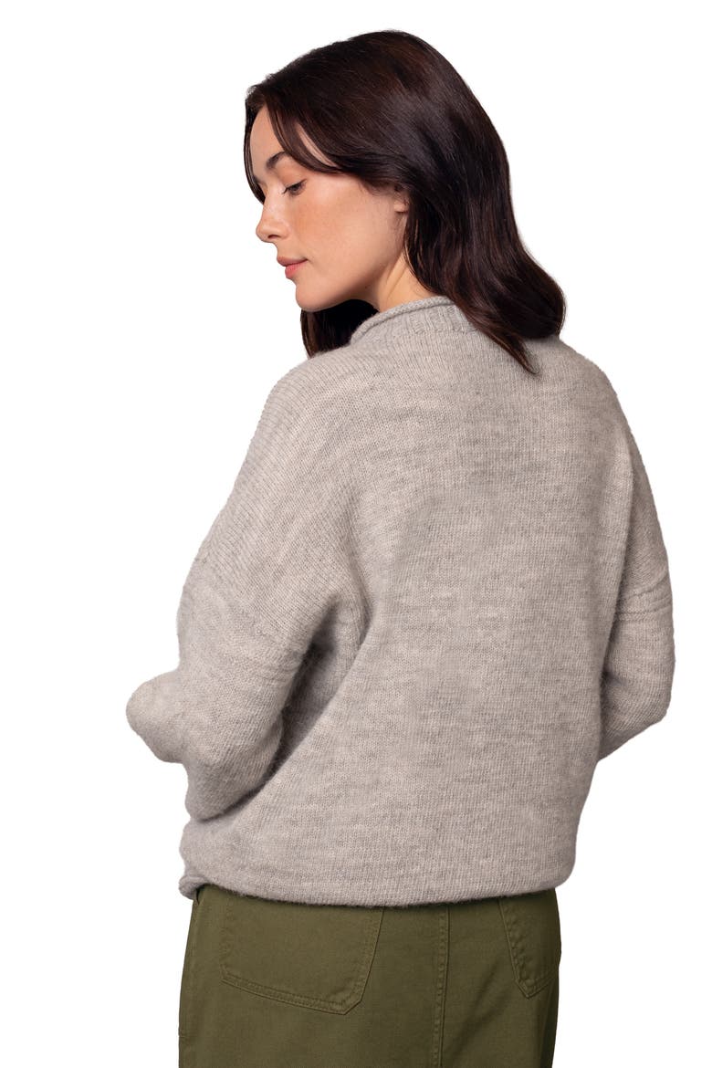 British Heritage Gansey Sweater, Alternate, color, Undyed Taupe