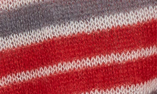 Shop Marni Stripe Mohair Blend Cardigan In Neutral Grey