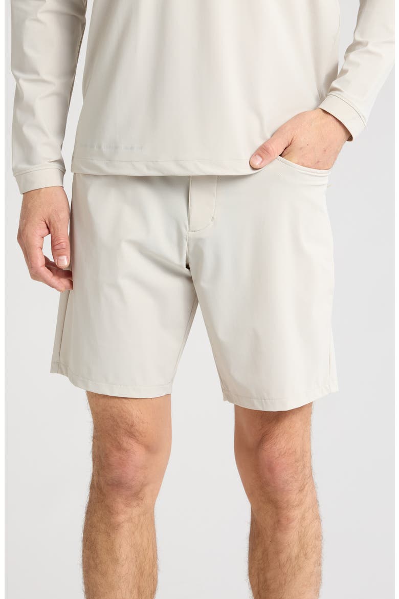Momentum Water Repellent 9-Inch Golf Shorts, Main, color, STONE