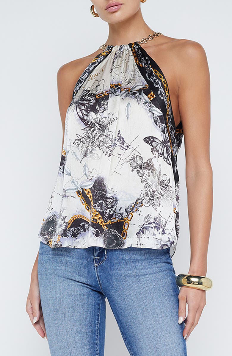 トップス melt the lady halterneck layered tops Chappell Ring Detail Halter Top Floral Leopard | Princess Polly