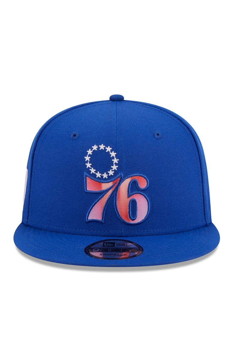 New Era Men's New Era Royal Philadelphia 76ers Gradient Undervisor 9FIFTY Snapback Hat, Alternate, color, Royal
