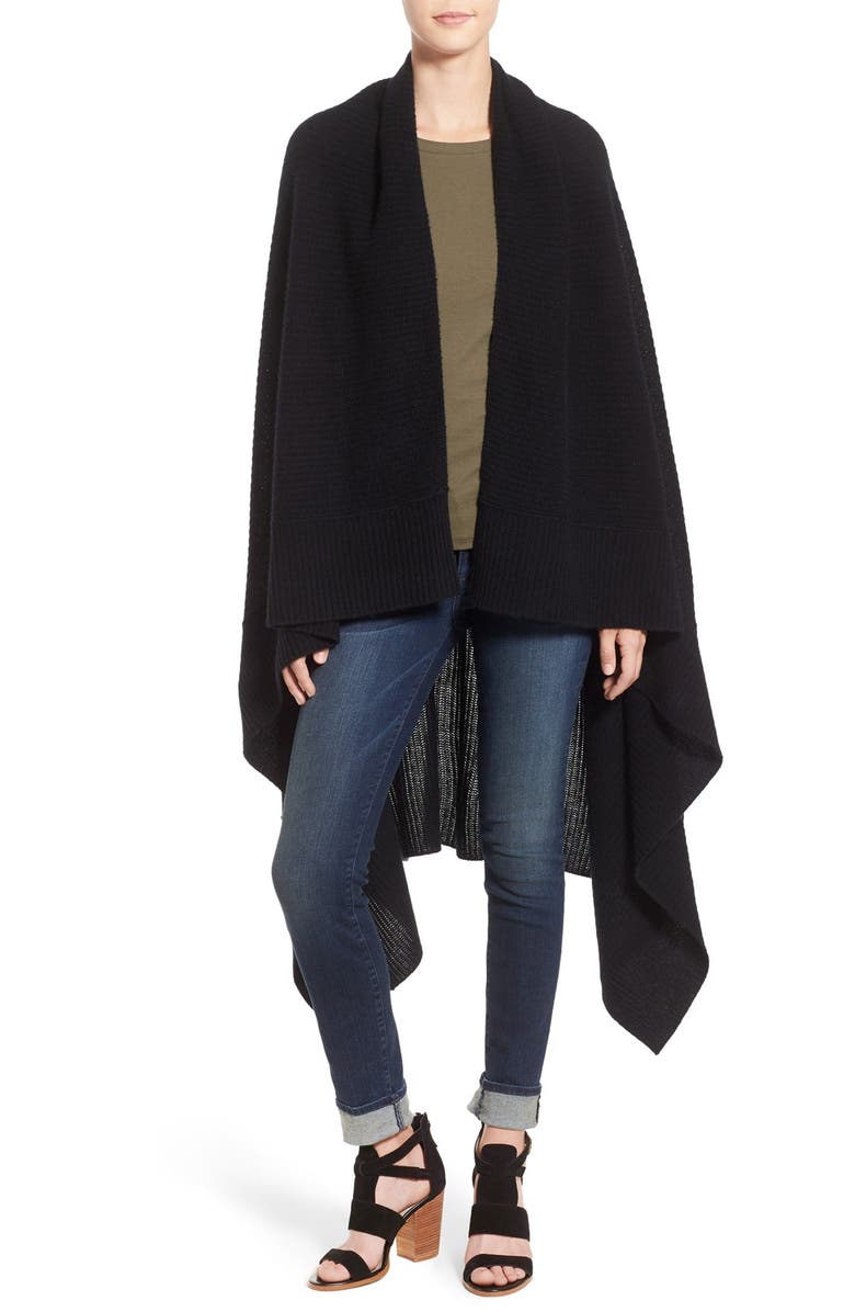 Halogen<sup>®</sup> Rib Knit Cashmere Wrap, Main, color,