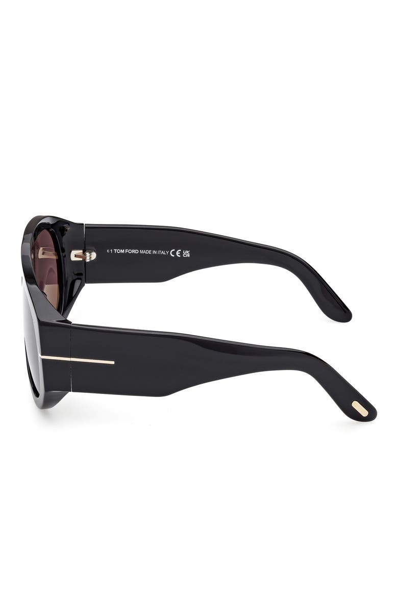 Bronson 60mm Aviator Sunglasses, Alternate, color, SHINY BLACK ECO / SMOKE