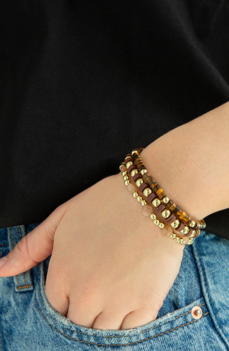 MARLYN SCHIFF Set of 3 Beaded Stretch Bracelets, Alternate, color,