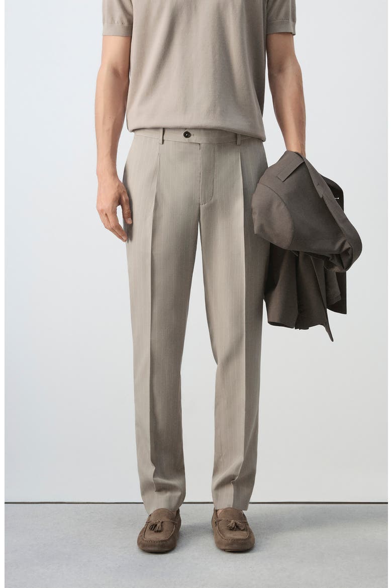 Slim Fit Pinstripe Pants, Alternate, color, MEDIUM BROWN