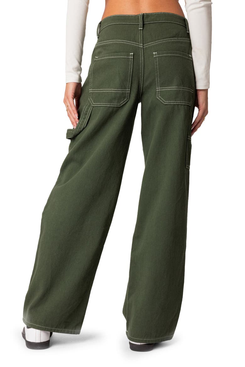 Brenda Low Rise Straight Leg Carpenter Jeans, Alternate, color, OLIVE