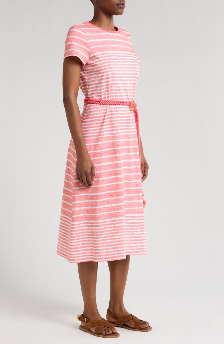Tommy Bahama Coastal Chalet Belted Midi Dress, Alternate, color, Peach Blossom