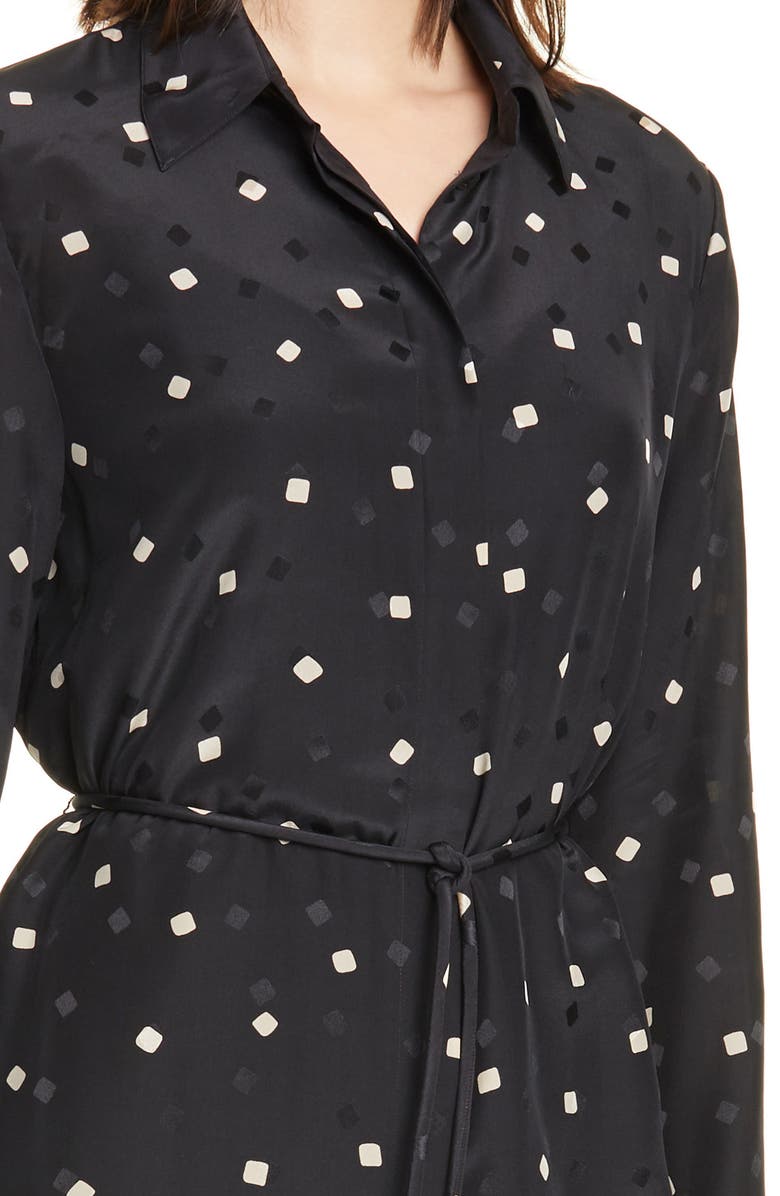 Theory Belted Silk Shirtdress, Alternate, color, 