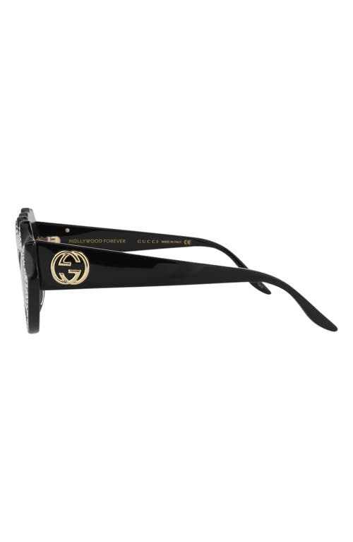 Gucci 52mm Crystal Pavé Cat Eye Sunglasses In Gray