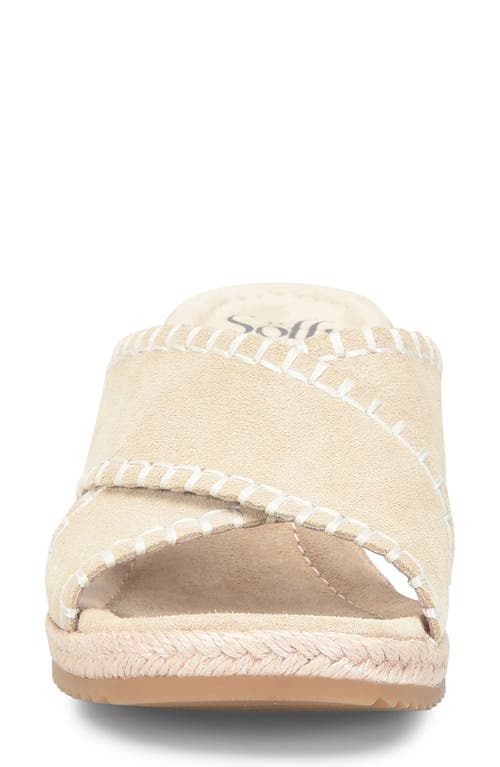 Söfft Indie Espadrille Platform Wedge Slide Sandal In Lenox Tan