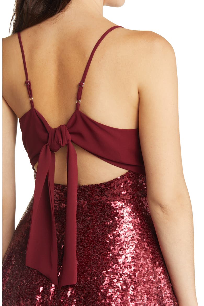 Sequin Skater Dress, Alternate, color, BURGUNDY