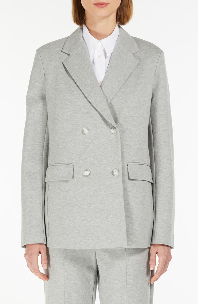 MM by Max Mara Marmo Double Breasted Blazer, Main, color, Light Grey