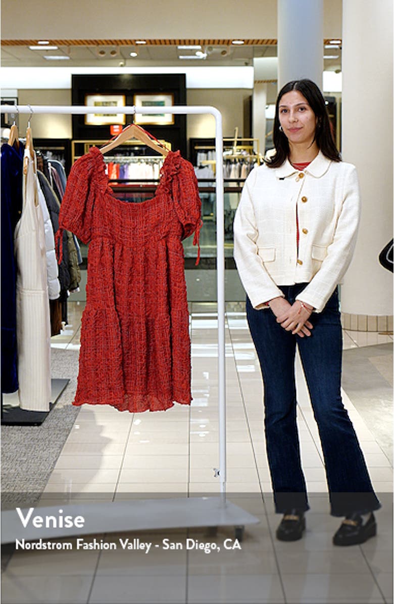 Gingham Crinkled Flounce A-Line Dress, sales video thumbnail