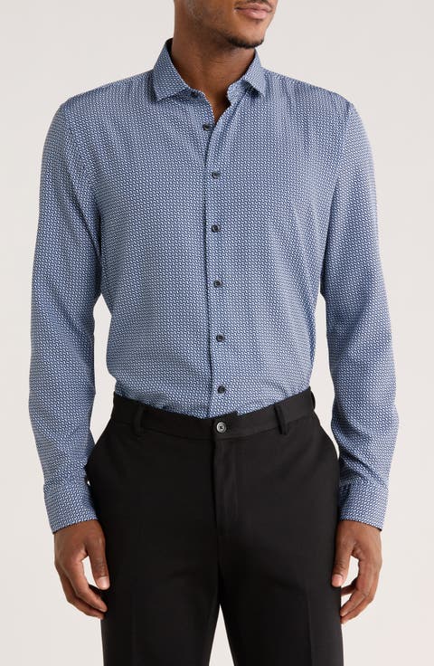 Geo Print Stretch Sport Shirt