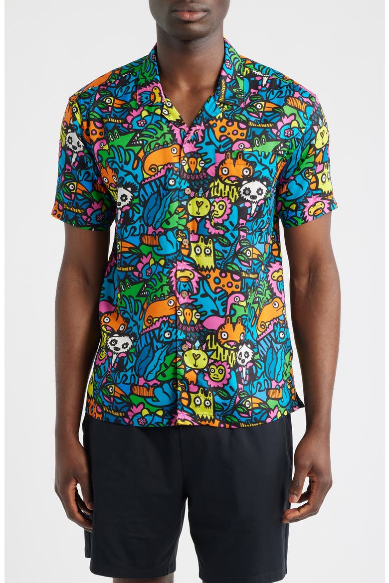 Munday Jungle Print Camp Shirt, Main, color, MULTI