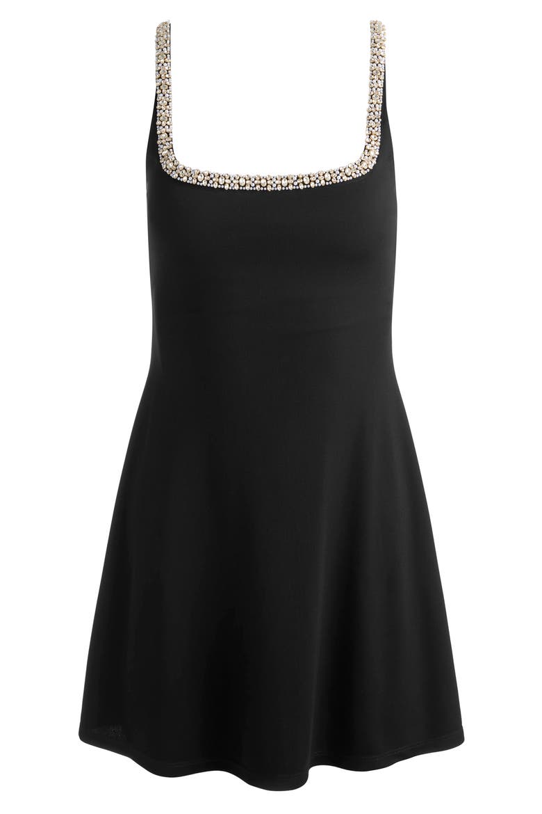 Julia Embellished Trim Minidress, Alternate, color, BLACK