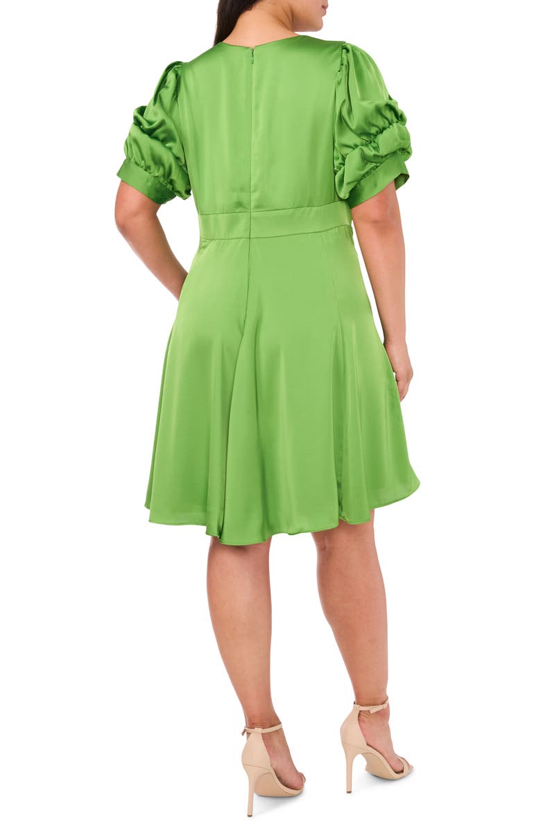 1.STATE Bubble Sleeve Satin Dress, Alternate, color, 