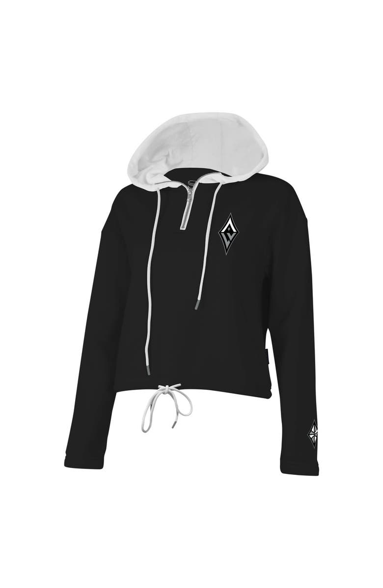 Stadium Essentials Women's Stadium Essentials Black Las Vegas Aces Game Plan Quarter-Zip Hoodie, Alternate, color,