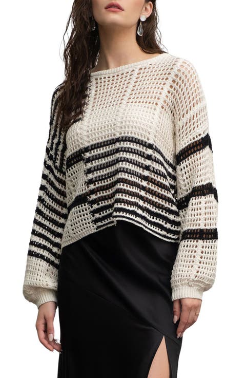 Back Tie Open Stitch Sweater