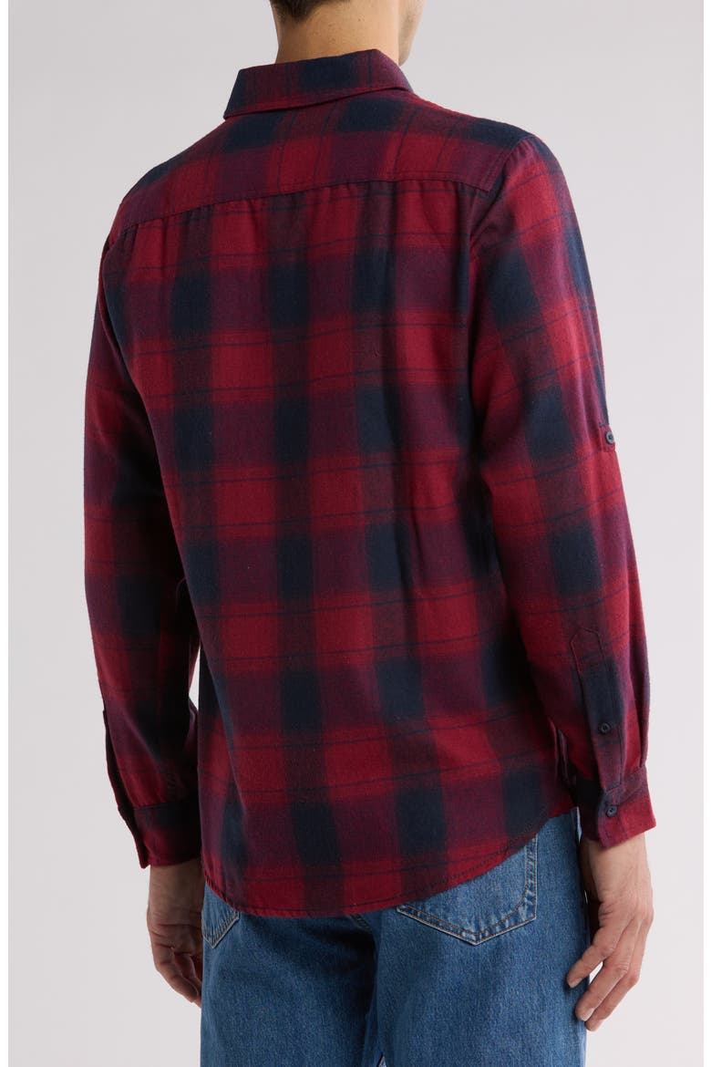 Plaid Flannel Shirt, Alternate, color, RED BLACK
