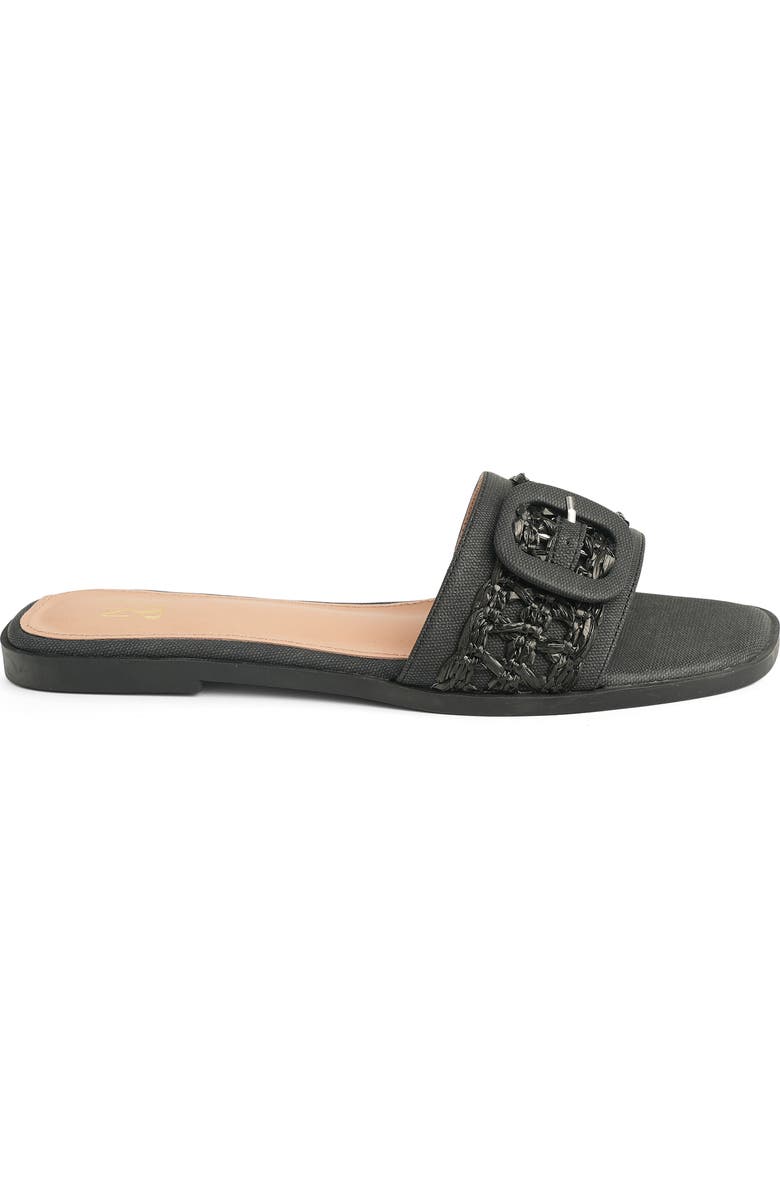 NEW YORK AND COMPANY Amber Woven Buckle Slide Sandal, Alternate, color, Black