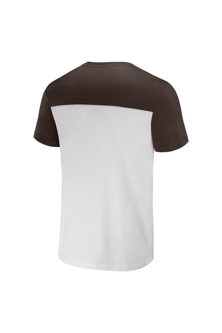 Men's NFL x Darius Rucker Collection by Fanatics White/Brown Cleveland Browns Colorblocked T-Shirt, Alternate, color, White