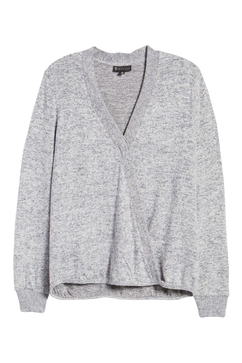 Cozy Heathered V-Neck Sweater, Alternate, color, DEW/ NIGHTFALL