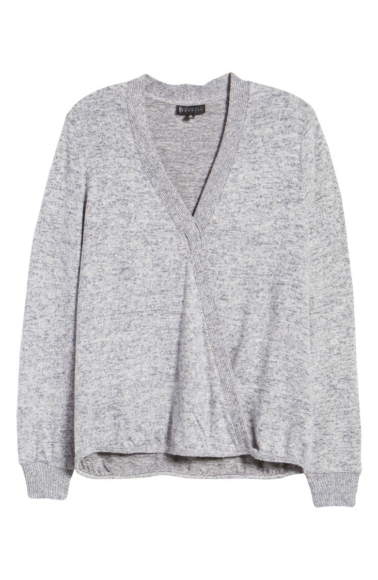 Bobeau Cozy Heathered V-Neck Sweater, Alternate, color, 