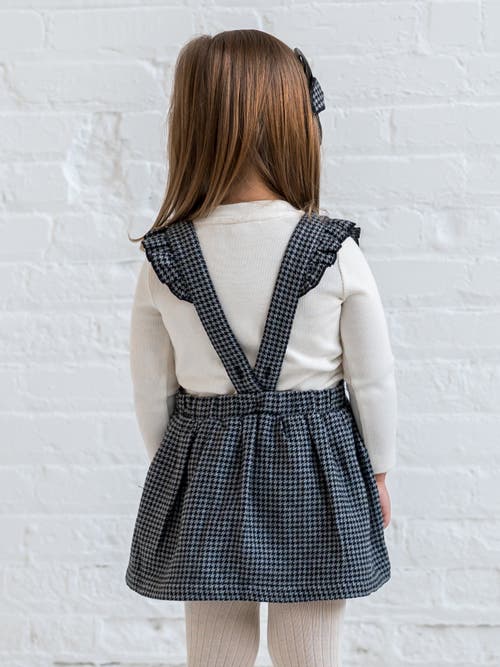Kendi Ammie Organic Flannel Skirt With Ruffle Suspenders In Multi