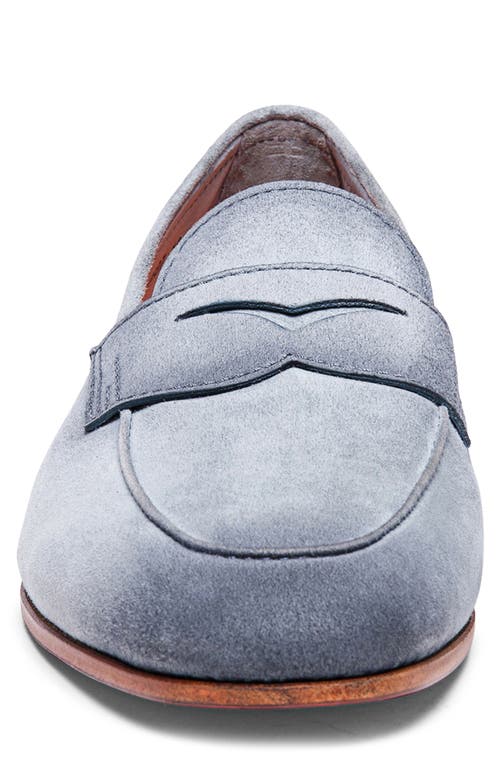 Santoni Carlos Penny Loafer In Grey/grey