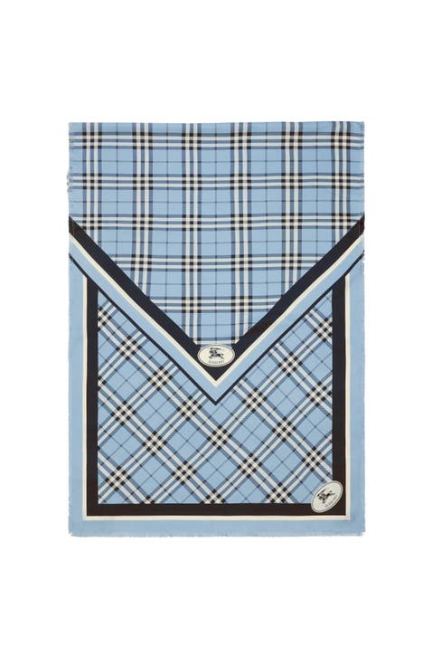 Check Knight Stamp Silk Scarf