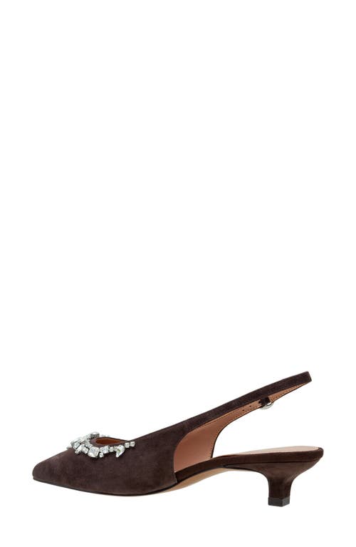 Linea Paolo Crystal Embellished Slingback Pump In Brown