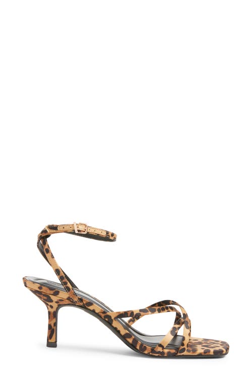 Open Edit Remington Ankle Strap Sandal In Tan Leopard